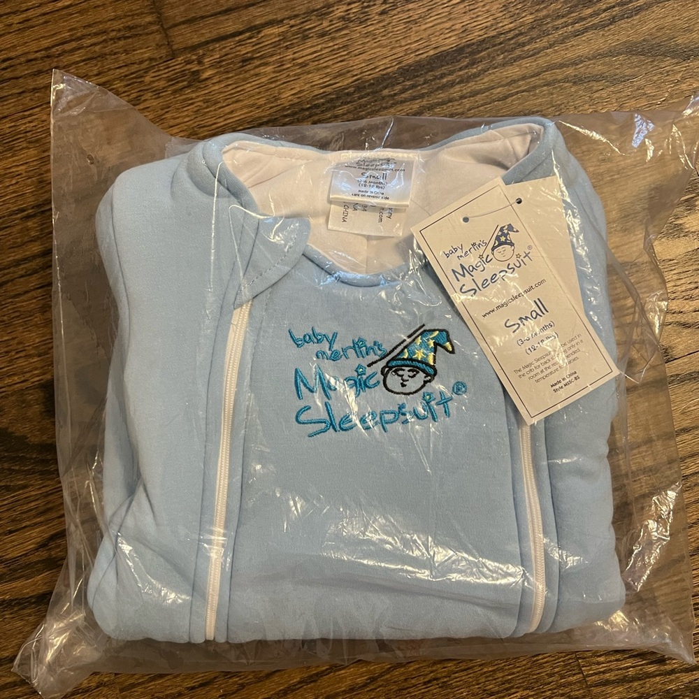 Baby Merlin's Magic Sleepsuit - Small Blue